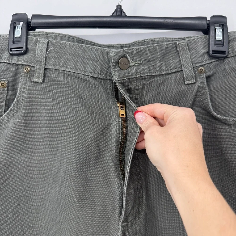 Carhartt Workwear Pants Green Men's Size 40x32 Carpenter Cargo Blue Collar